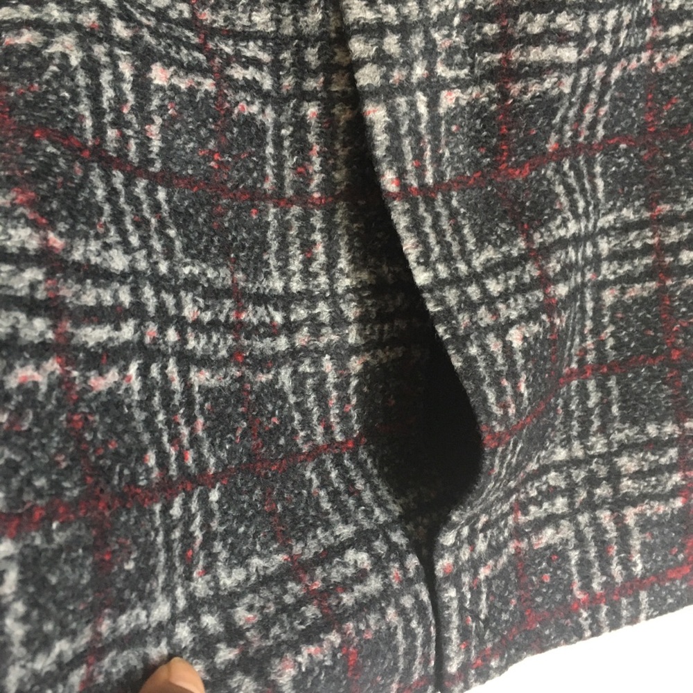 Philosophy black gray red plaid wool pencil skirt size 6 NWT - Picture 8 of 9